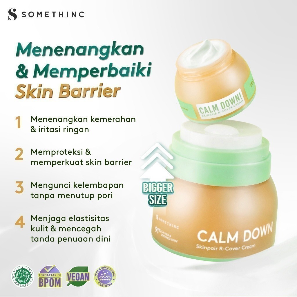 [TASYA FARASYA APPROVED] SOMETHINC Calm Down! Skinpair R-Cover Cream Moisturizer - (Madagascar Centella Asiatica, Skin Barrier, Kulit Sensitif, Kulit Iritasi) Image 3