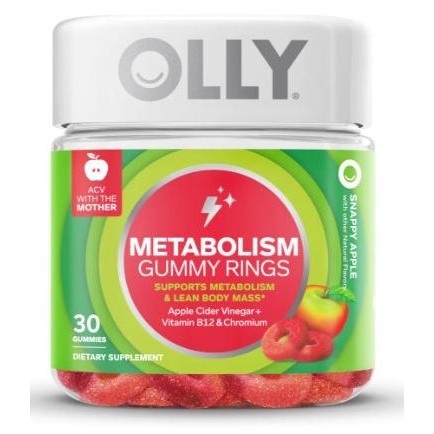 

OLLY Metabolism Gummy Rings Lean Body Mass Apple Cider Vinegar B12