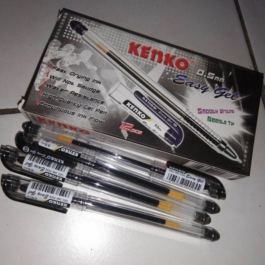 

Pulpen Kenko Easy Gell 0.5 mm..hitam..harga 1 lsin - Merah