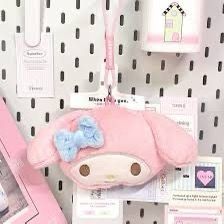 Original Miniso My Melody Plush Coin Purse with Strap Dompet Koin Melody Dompet Miniso Dompet My Mel