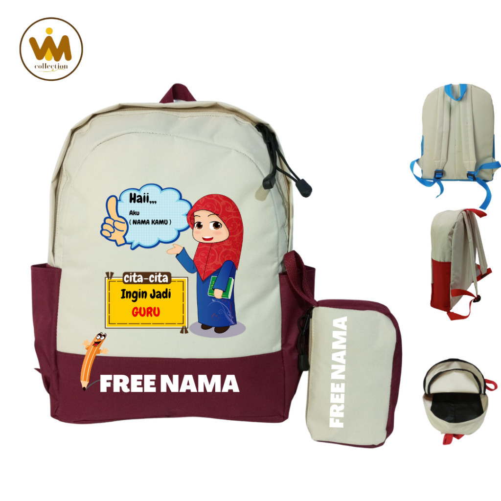 TAS RANSEL ANAK SEKOLAH TK/SD MOTIF GURU