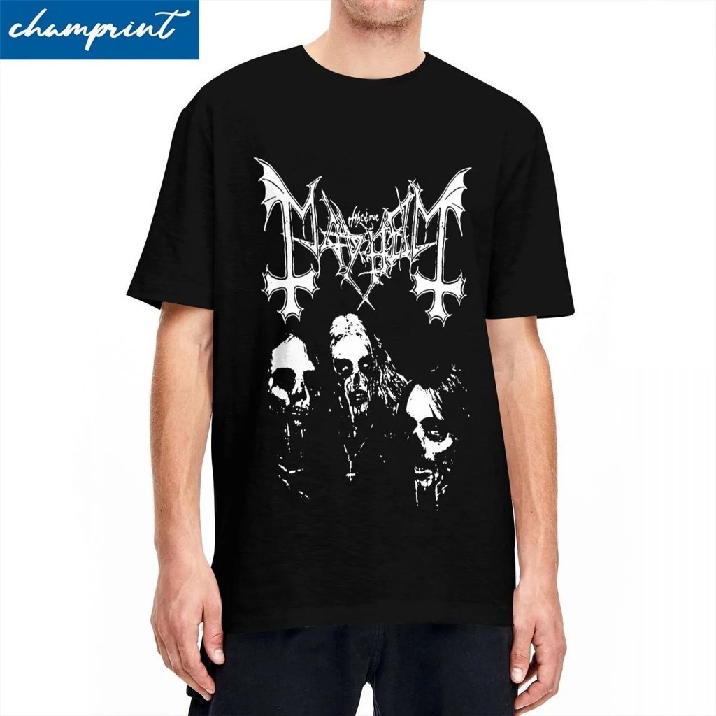 Mayhem Band Album T-Shirt Men's Cotton Tops Casual Heavy Metal Crewneck Short Sleeve
