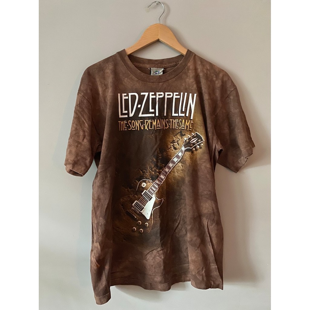 Kemeja band Zeppelin Led Biru Cair Vintage ukuran besar