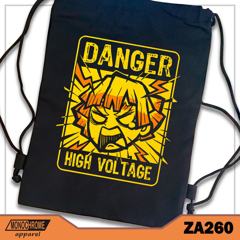 ZA260 Tas Serut String bag Kanvas Premium Anime Jepang Demon Slayer Kimetsu No Yaiba Zenitsu
