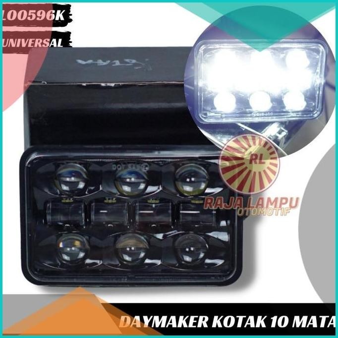 LAMPU DEPAN MOTOR DAYMAKER KOTAK HEADLAMP 10 LED PREDATOR CB TIGER ORI