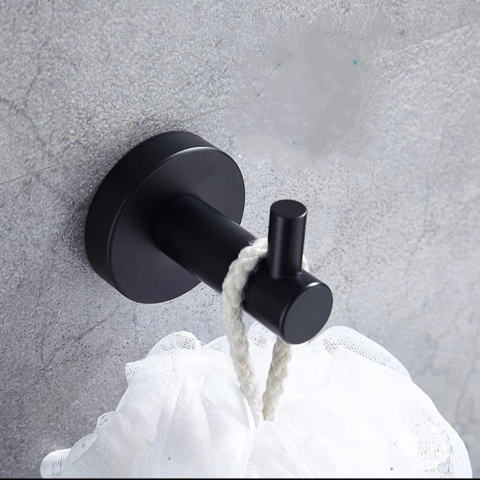 Single Hook Stainless Hitam / Gantungan Baju Single