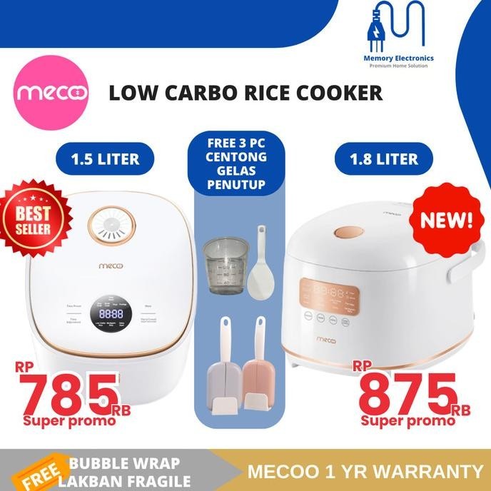 Mecoo Rice Cooker Low Sugar Low Carbo Low Watt Mewah Elegan  Olivianashayra