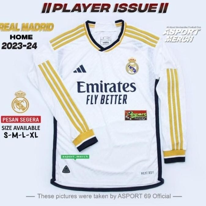 Populer Pi Longsleeve Long Sleeve Jersey Bola Real Madrid Home Pi Zolancareyna