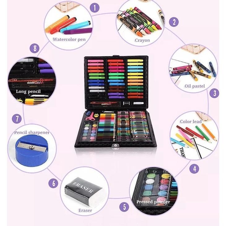 

CRAYON SET 150PCS / ALAT MENGGAMBAR MEWARNAI DAN MELUKIS ISI 150 PCS UNTUK ANAK-ANAK / KIT ART SUPPLIES PAINTING SET FOR CHILDREN / KRAYON HADIAH KADO ULANG TAHUN BIRTHDAY GIFT WATER COLORS PENSIL WARNA PENCIL COLOURS COLORING SET GAMBAR LUKIS TERBARU