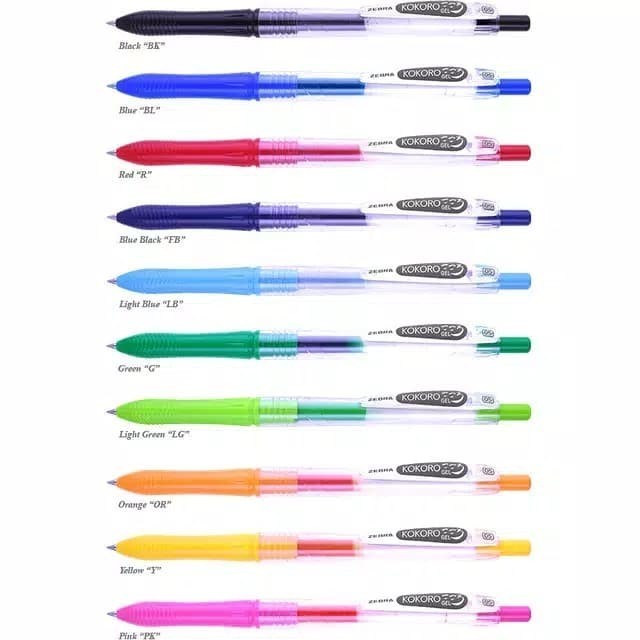 

Ballpen Bolpoint Pulpen Kokoro Zebra Tinta Warna-Warni 5