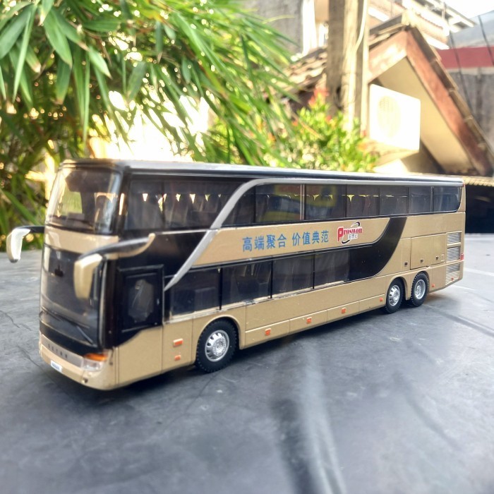diecast bus miniatur bis tingkat double decker besi