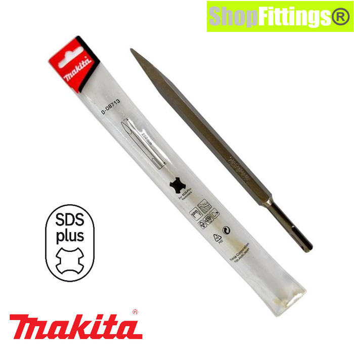 promo termurah mata bor bobok beton pahat lancip bull point chisels sds+ makita 08713 original