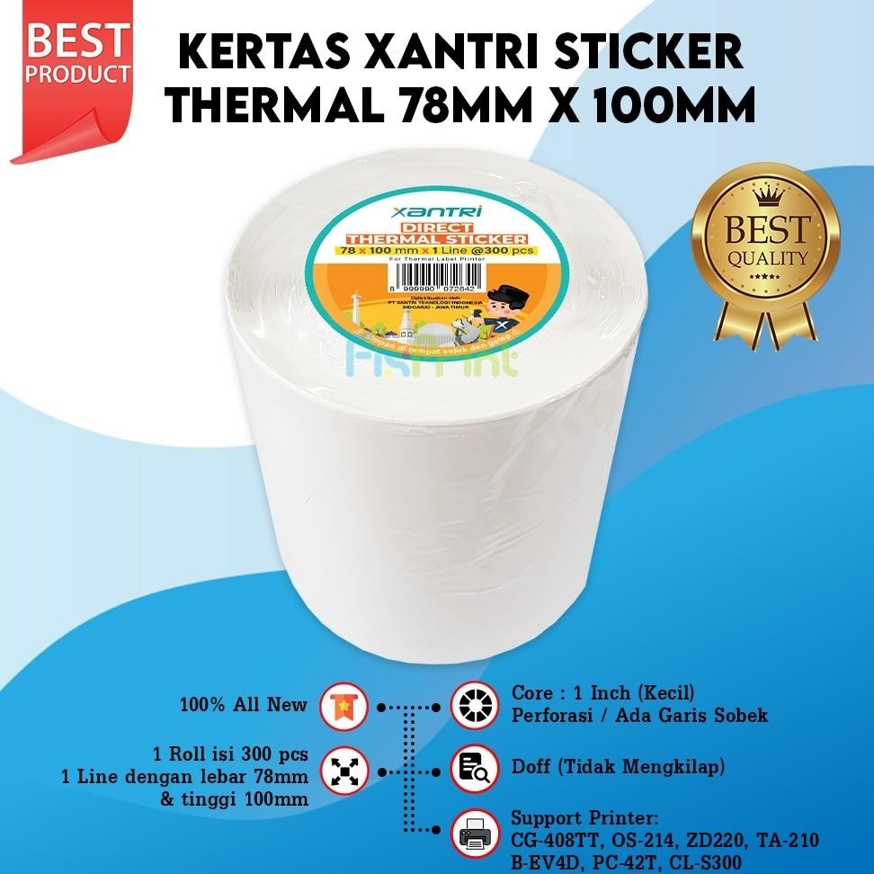 

TW39 Kertas Print Resi Pengiriman Label Printer Thermal Barcode 100x100 100x150 78x100 Roll 500pcs 300pcs Premium