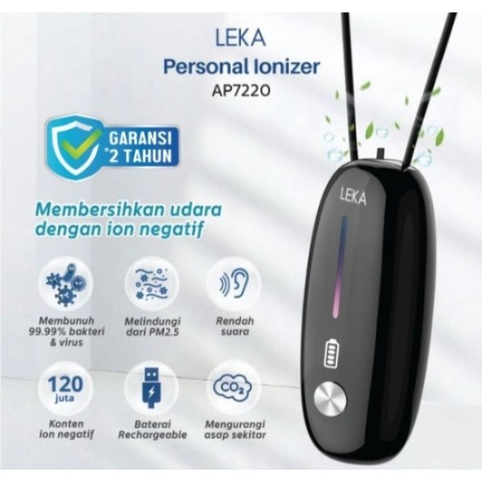 Leka Ap7220 Personal Ionizer Portable Kalung Ion Negatif Purifier