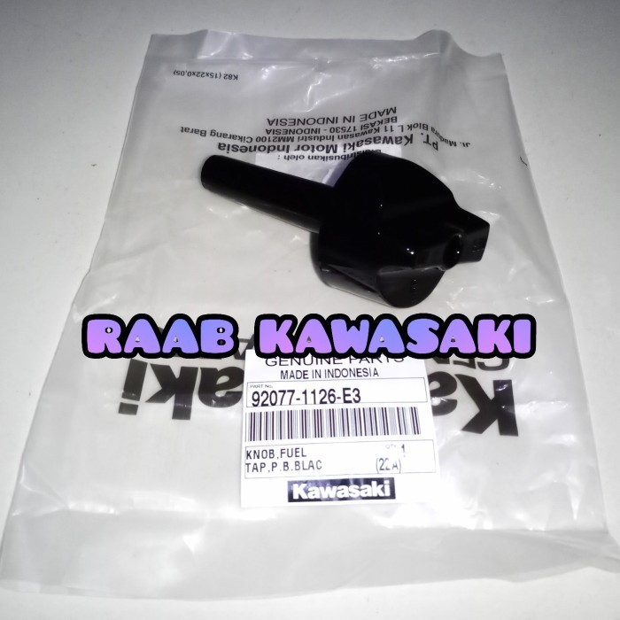 KNOB PUTERAN KERAN BENSIN HITAM KAZE R ORIGINAL KAWASAKI