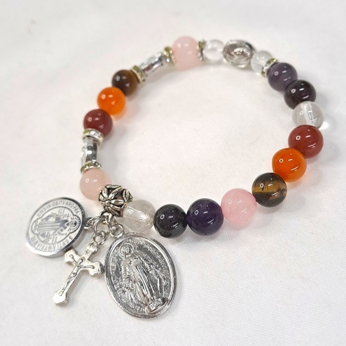 Mayu Gelang Rosario 7 Cakra 3 Medali