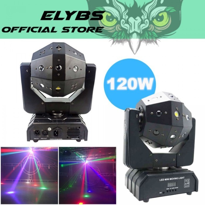 Lampu Proyektor Panggung Laser Ball Moving Head Disco 120W Dmx512
