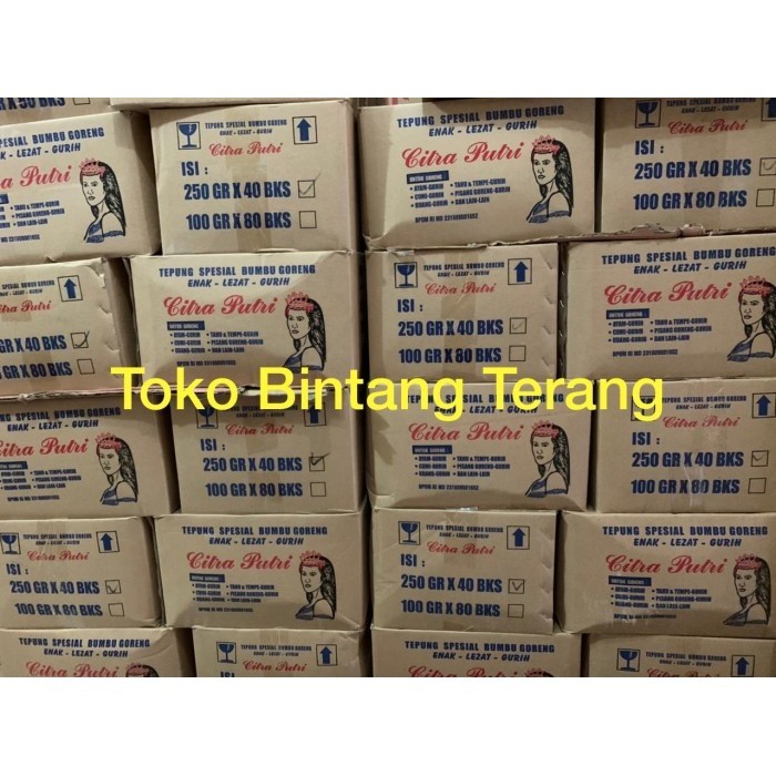 

Terlaris Tepung Bumbu Serbaguna Citra Putri 250 gr gram x 40 Bks 1 Dus Karton SALE