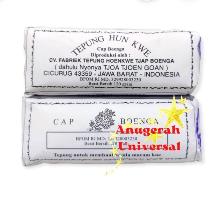 

Terlaris Tepung Hun Kwe Cap Boenga 120 Gr SALE