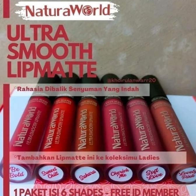 SATU PAKET LIPSTIK NATURA WORLD ORI