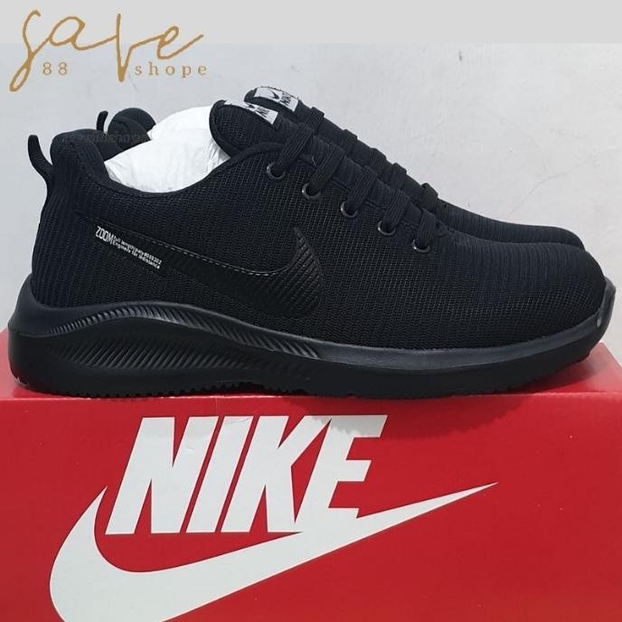 Phaedranet Sepatu Sneakers Kets Sekolah Olahraga Hitam Polos Full Black Pria Wanita Cowok Cewek Laki