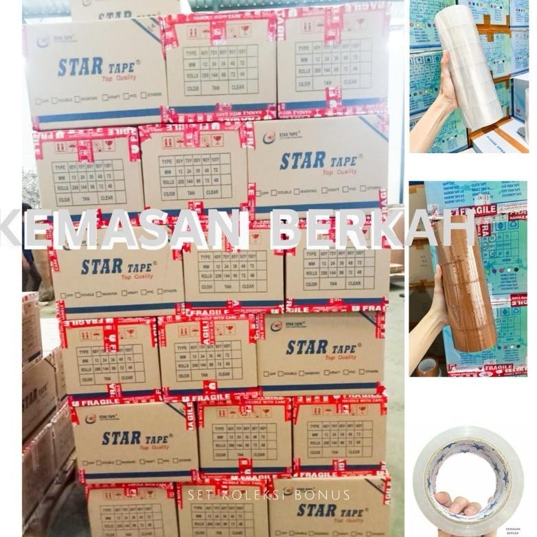 

Banyak Promooo !!! Lakban Grosir 1 Dus Isi 72 Roll Bening & Coklat