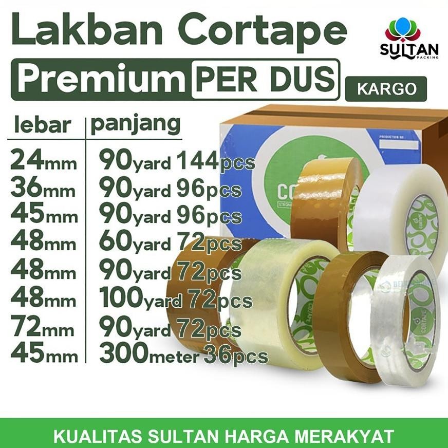 

Lagi Promooo !!! Lakban / Selotip Cortape Ekonomis Grosir Termurah Per Dus Kargo