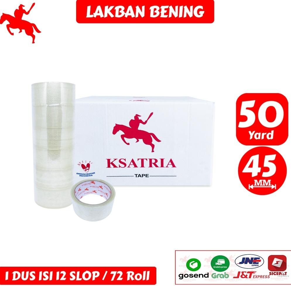 

Lagi Promooo !!! Lakban Opp Tape / Lakban Bening Ksatria Tape 50 Yard (1 Dus)