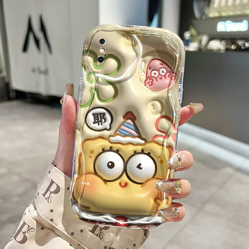 Casing Hp iPhone X Xs Max Xr Case pola bintang laut kecil spons kecil tiga dimensi Casing silikon Ke