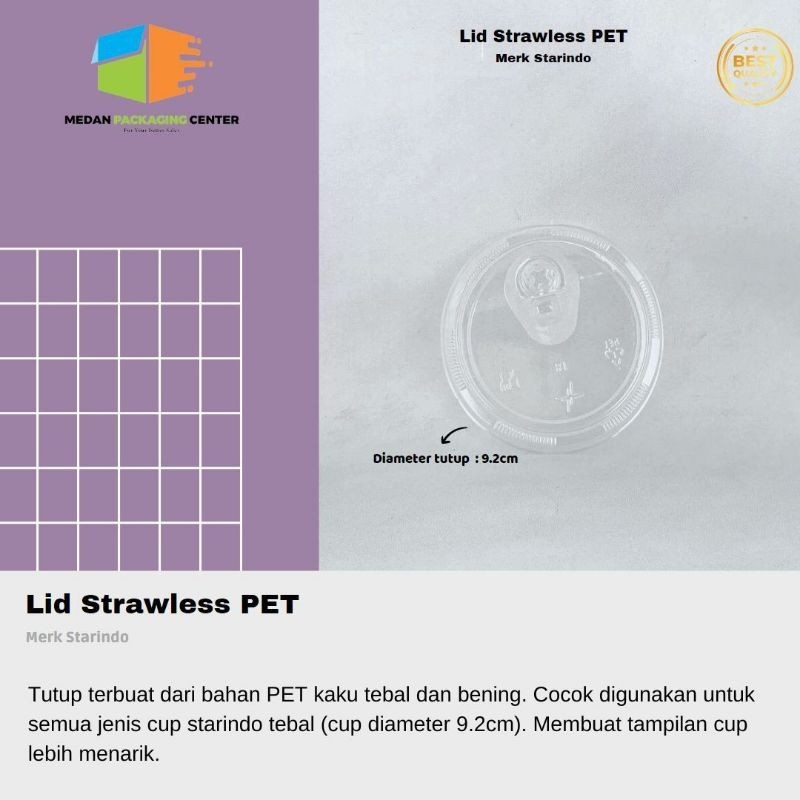 Lid Strawless PET Starindo  / tutup cup plastik