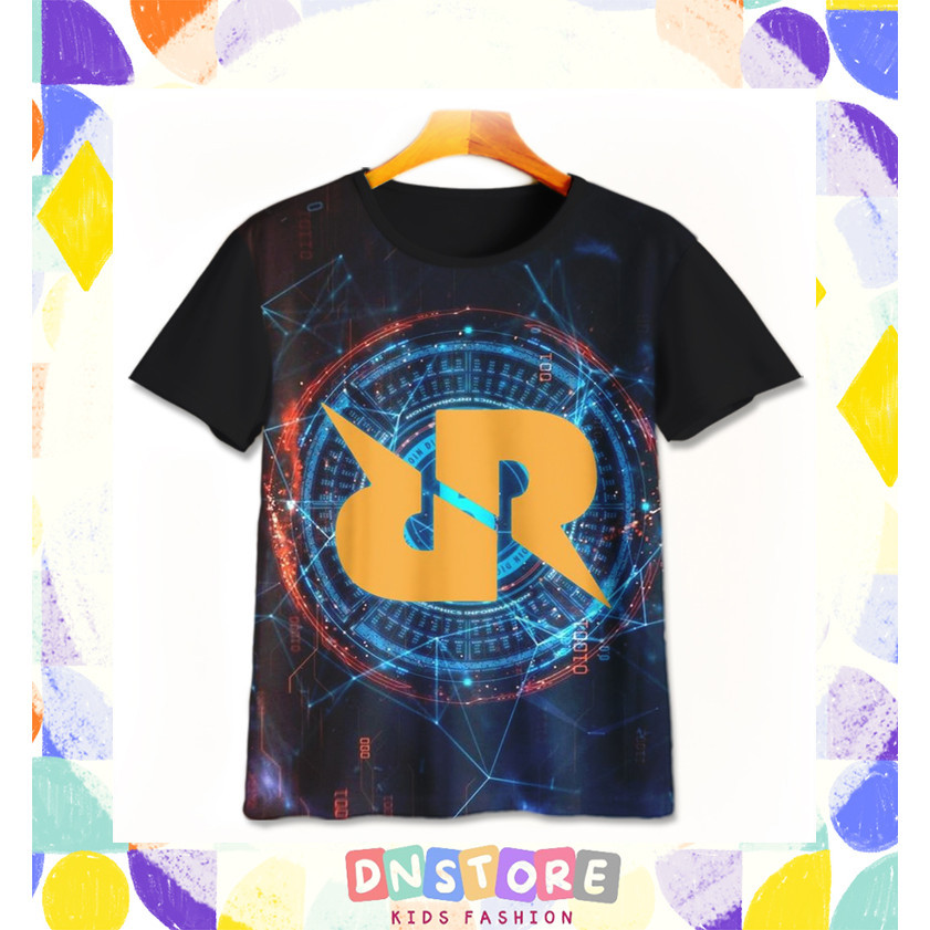 Kaos Anak RRQ Esports v4 Baju Film Animasi Kartun Anak RRQ Esports 3D Printing Untuk Umur 1-12 Tahun