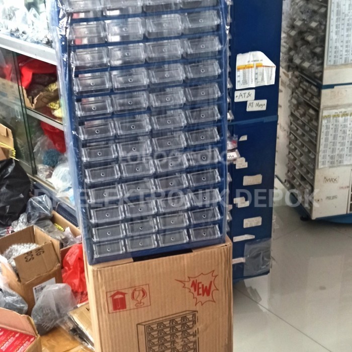 RAK LEMARI KOMPONEN ELEKTRONIK RACCO RAKO ISI 24 / 48 / 60 SLOT LACI