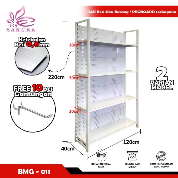 RAK BESI SUSUN / RAK SIKU BESI PEGBOARD SERBAGUNA - SOSOYO