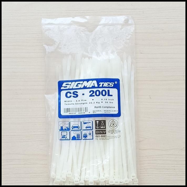 

HOT DEAL KABEL TIES SIGMA CS - 200L PUTIH 4.8 X20CM HRGA UTK 1PACK (ISI 100PCS) !!!!