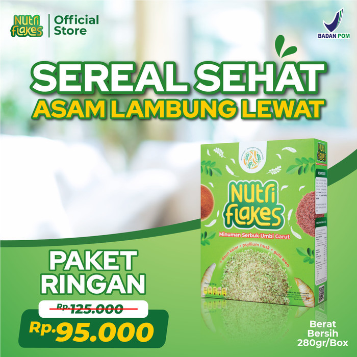 

Nutriflakes Sereal Sehat Untuk Asam Lambung Lewat - Paket 1 Box
