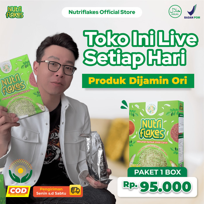 

Nutriflakes Sereal Umbi Garut With Psyilium Husk & Kelor 1 Box 280Gr