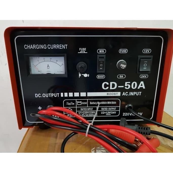 CAS AKI CHARGER AKI 50A AMPERE AMPER ACCU 12V & 24V BATERAI MOBIL
