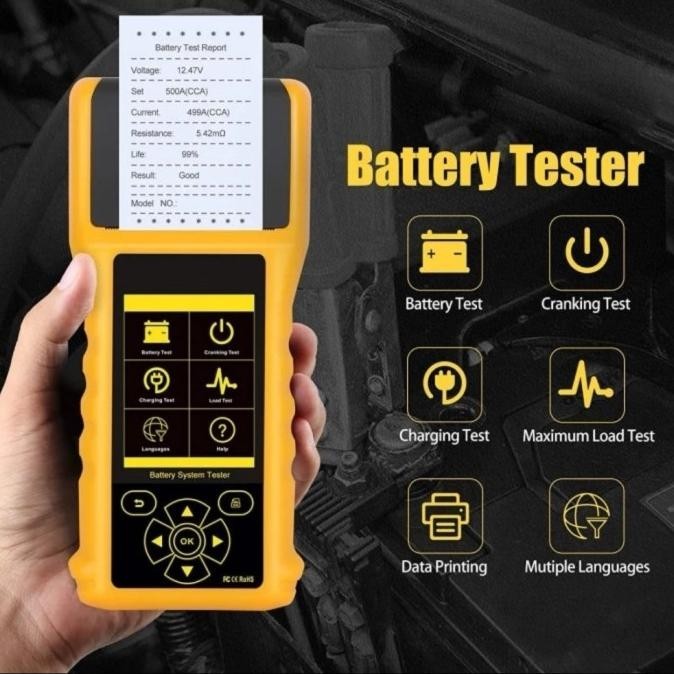 BATTERY TESTER ANALYZER BATERAI AKI PRINTER AUTOOL BT 760 6-30V