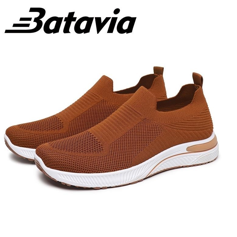 BATAVIA GROSIR SEPATU KANVAS PRIA RAJUT SEPATU PRIA  SEPATU TANPA TALI HITAM SEPATU PRIA SPORT MEN S