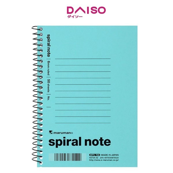 

Daiso A6 Spiral Note 6mm-ruled -Light Blue- TERMURAH