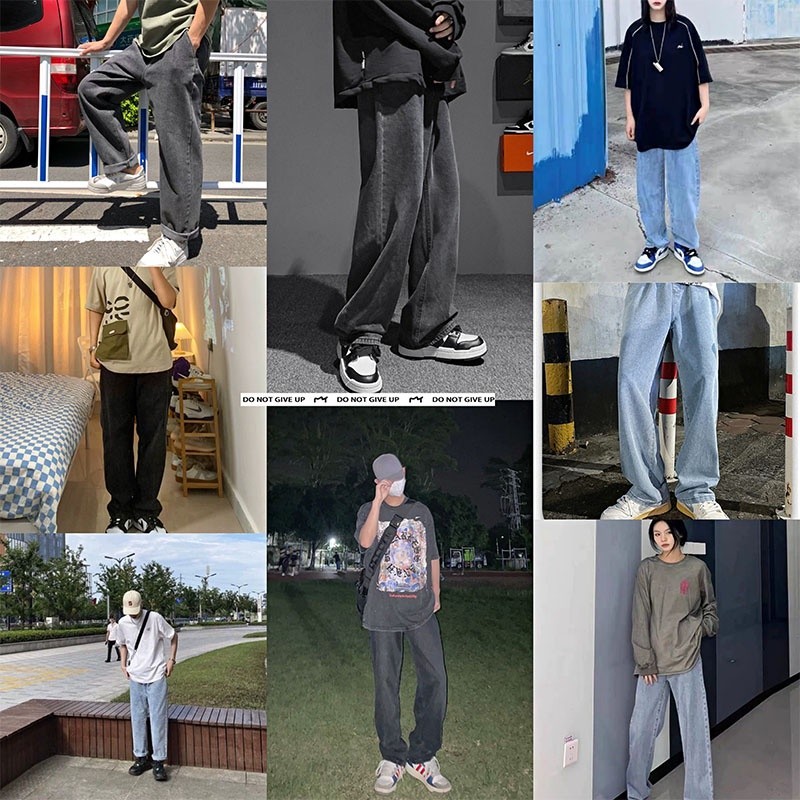 Promo Mega Sale 4.4 // celana jeans biru muda/celana kulot jeans pria/celana baggy pria/ celana