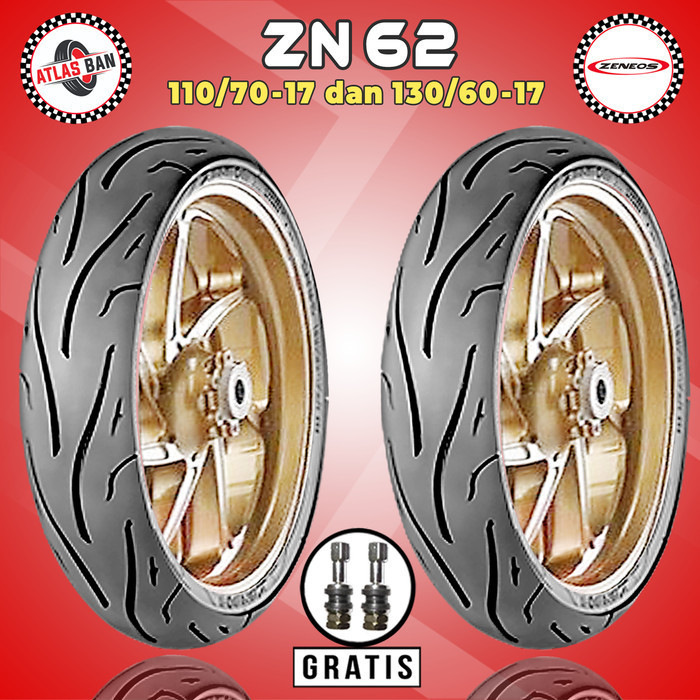 Paket Ban Tubles Motor Sport Zeneos Zn62 110/70 - 130/60 Ring 17