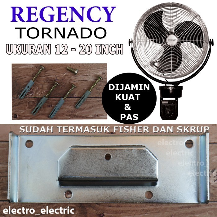 BRAKET HANGER DUDUKAN BESI KIPAS ANGIN DINDING REGENCY TORNADO ZTW 12