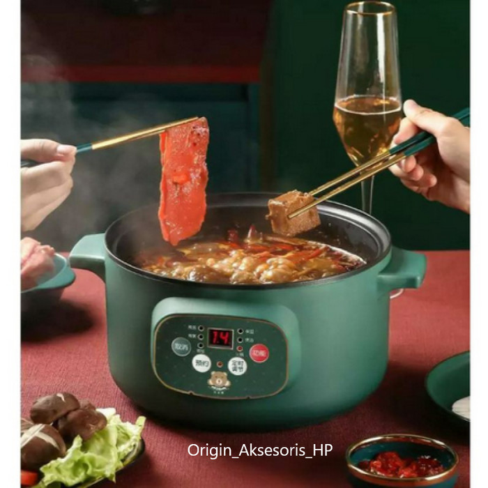 Dheao Panci Listrik Timer Jumbo 26 Cm / Panci Listrik Serbaguna 3.2 Liter