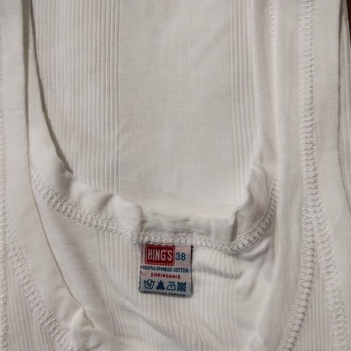 Singlet Hings Hongkong 323 / Singlet Putih Hings Hijau Size 38/40/42