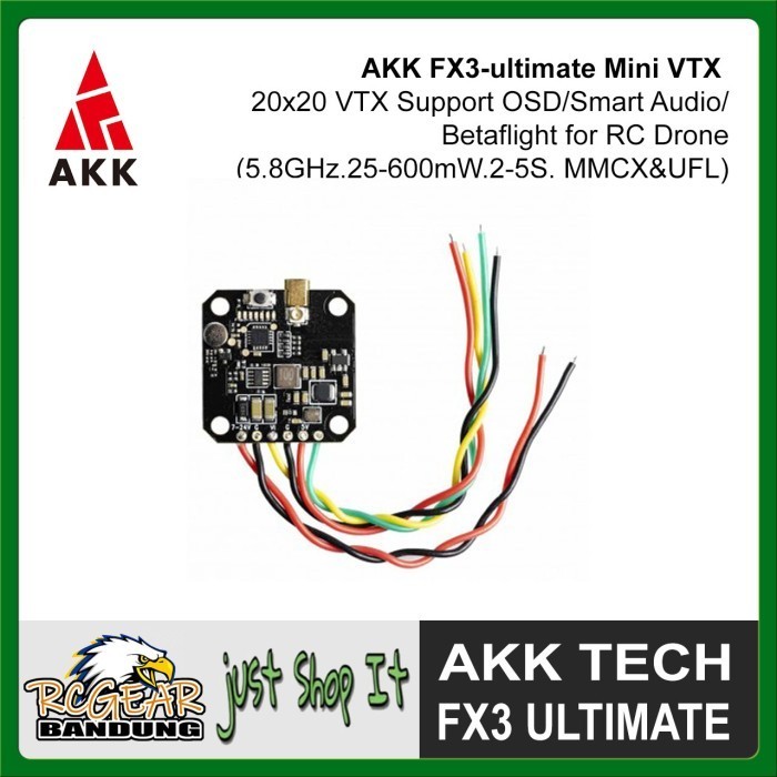AKK FX3 ULTIMATE VTX ANALOG 5.8G 600MW 20X20MM VIDEO TRANSMITTER