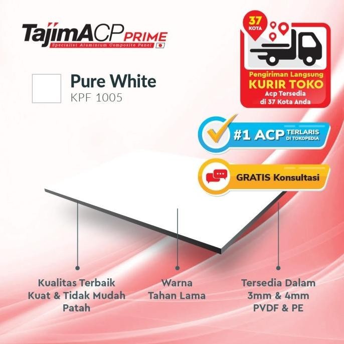 ACP TAJIMA Pure White 3mm Indoor aluminium composite panel