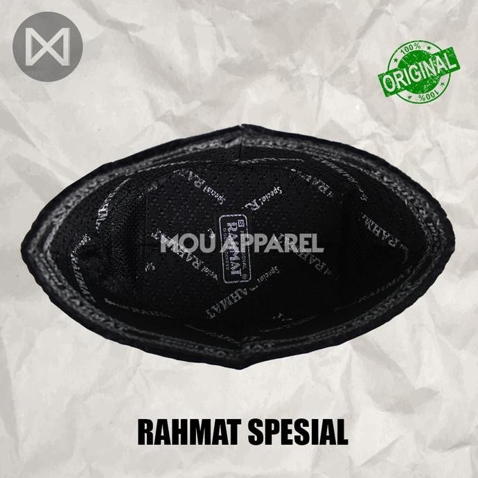 Peci Songkok RAHMAT SPESIAL AC ORIGINAL Tinggi 8, 9, 10 Hitam Polos