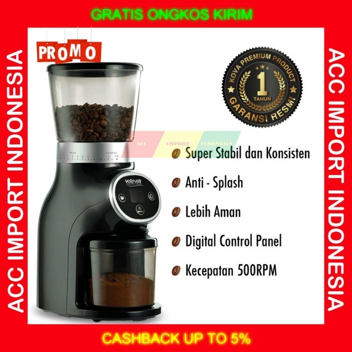 Mesin Giling Biji Kopi Kova Digital Coffee Grinder Espresso Coars Ori