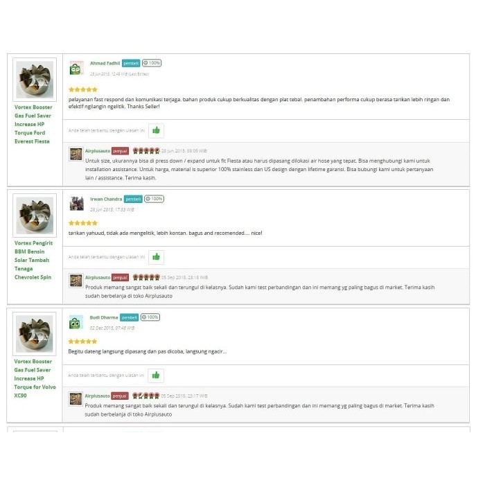 Vortex Usa Pengirit Bbm Bensin Solar Penambah Tenaga Hp Volvo S70 S90